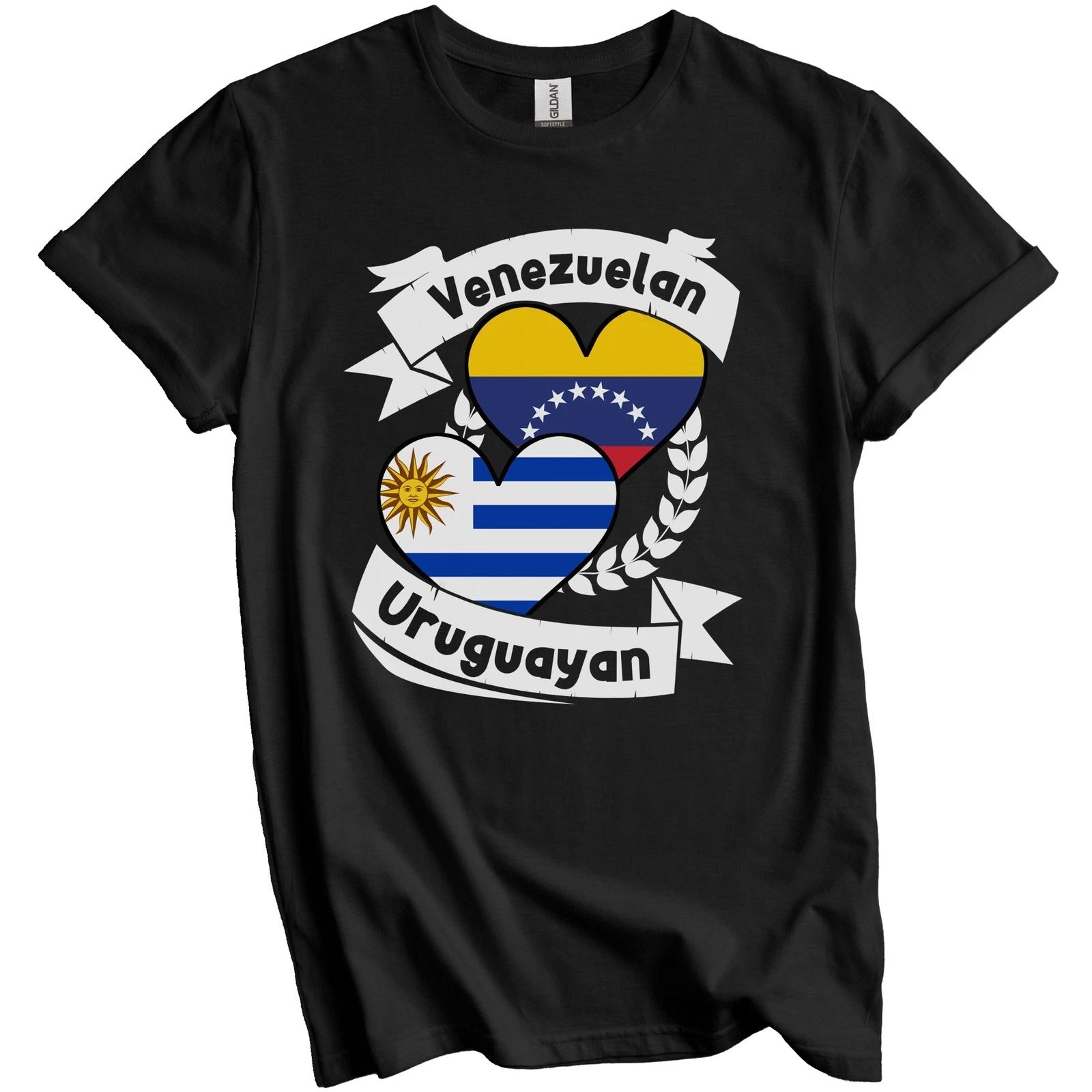 Venezuelan Uruguayan Heart Flags Venezuela Uruguay T-Shirt 2XL