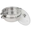 Steamer Pot Stainless Steel Stack 2-Layer Steamer Pot Set with Visible Glass Lid Cookware Kitcken Tool for Cooking Vegetables, Seafood, Soups, Stews a