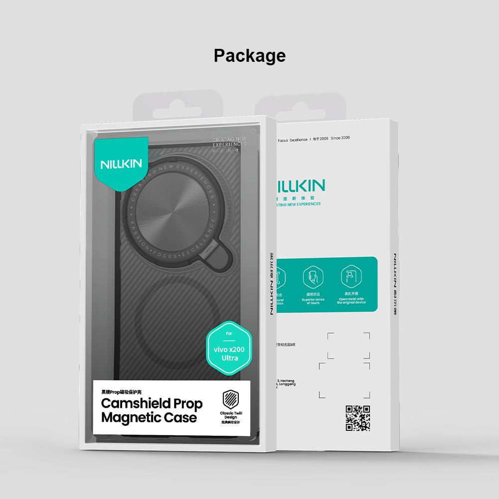 Pro Vivo X200 Ultra Pouzdro na telefon Nillkin CamShield Prop Magnetická Průhledná Verze Tvrdý PC+TPU Skořepina Nárazuvzdorný Zadní Kryt