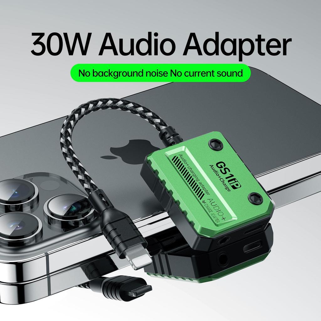 Pu Ji GS1 Sound Card: 2-in-1 Lightning Converter for Mobile Gaming