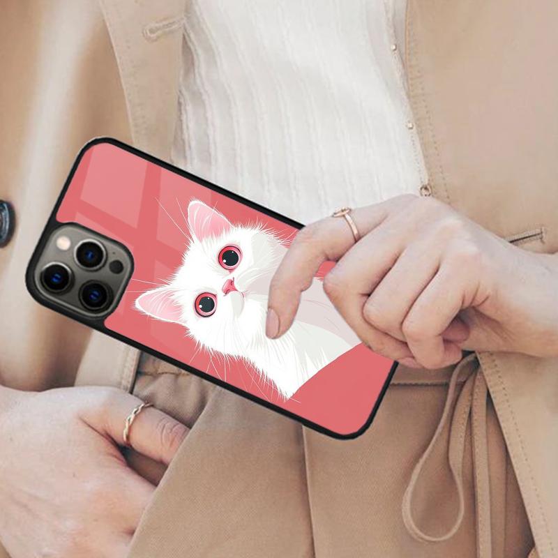 

Pink Aesthetic Cute Cat Animal Magnetic Phone Case For APPLE iPhone 17 Air 16 14 13 12 Pro Max 15 Plus Wireless MagSafe Cover iPhone 14