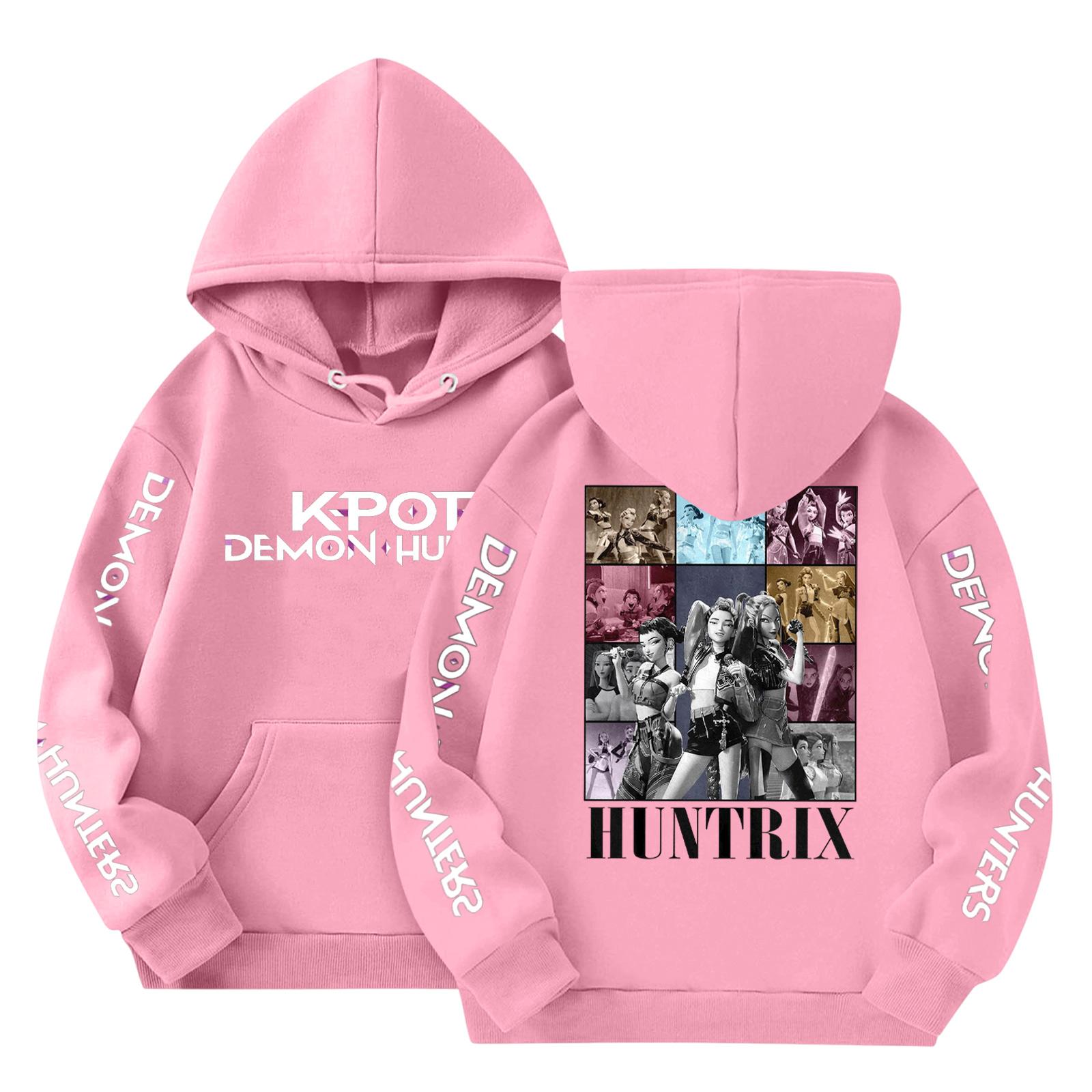 

Детская мода Легкий пуловер с длинным рукавом с карманами Толстовка с принтом 130 розовый