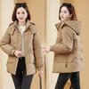 Women's Simple Down-Cotton Padded Jacket for Commutes - Thick, Warm, Long-Sleeve Outerwear