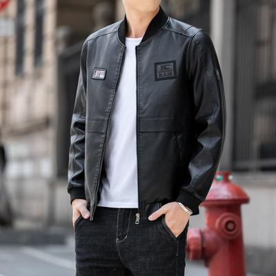 Giacca da Uomo Primavera e Autunno Giacca in Pelle Tendenza Moda Autunno Inverno Versatile Giacca in Pelle Sottile Top