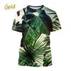 Monstera 3D Printing T-shirt Personality Plant Monstera Men's And Women's Fun Hip-hop Harajuku Unisex Couple T-shirt Tops