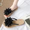 Fashion Comemore Flowers Flip Flops for Women Fashion Open Toe Light Flat Bottom Casual Women Slides Indoor Outdoor Women's Beach Shoes