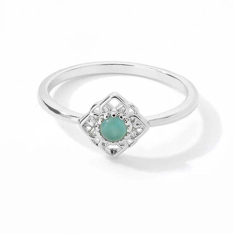 Lotus Flower Rings for Women Gold Color Stainless Steel Opal Natural Stone Ring Vintage Boho Wedding Engagement Jewelry Gift