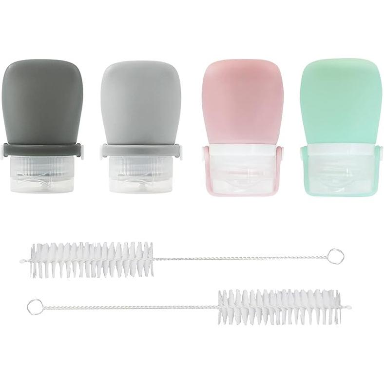 4Pcs Squeeze Salad Dressing Bottles, Leakproof Mini Sauce Condiment Bottles and Portable Dressing for Lunch with Bandage, Salad Dressing to Go 38ml