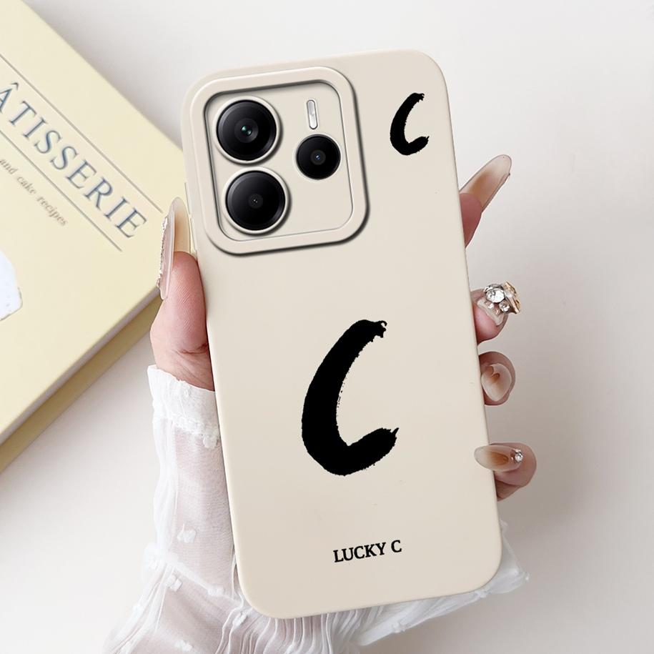For Xiaomi Redmi Note 14 2025 Case Global Cover Cute Letters Soft Silicone Phone Cases For Redmi Note 14 Europe Note14 5G Fundas