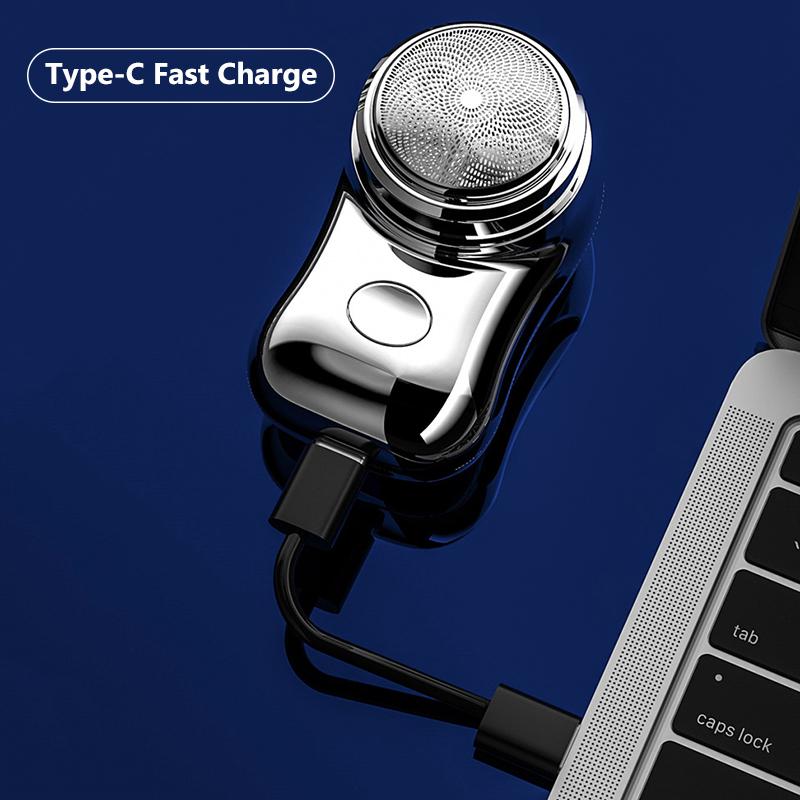 Mini Electric Shaver USB Charging Shaver Portable High Speed Motor Washable For Man 100mAh Travel Type-C Fast Charge Support Recharge