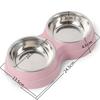 Ciotole doppie per animali domestici, cibo per cani, acqua, ciotola per bere in acciaio inox, ciotola per bere per animali domestici, forniture per l'alimentazione di cuccioli di gatto, accessori per cani di piccola taglia