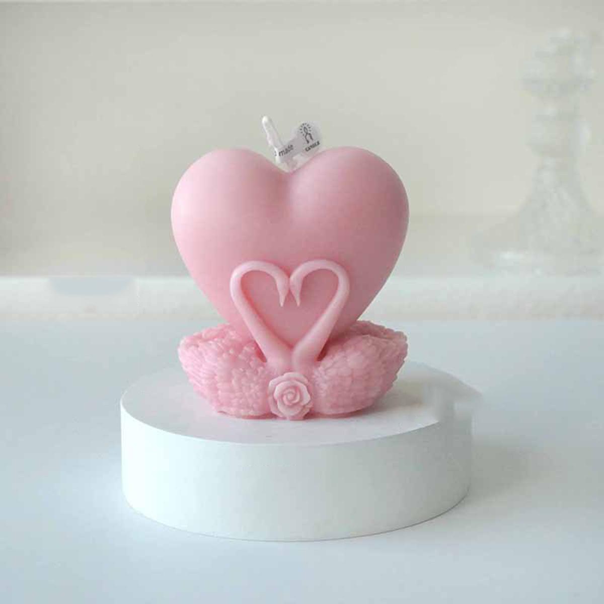

Valentine s Day Love Swan Shaped Aromatherapy Candles Home Furnishings Wedding Decoration Photography Props Companions Aromather розовый