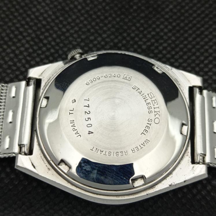 BRUKT VINTAGE SEIKO 5 AUTOMATISK 6309A JAPAN HERRE DAG/DATO SVART KLOKKE a316781-9 SKU608h-a316781