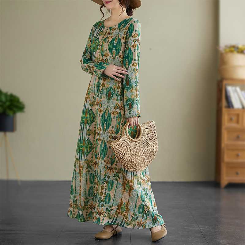 

Актуальные платья в винтажном стиле для отпуска 2025 с круглым вырезом XL зелёный