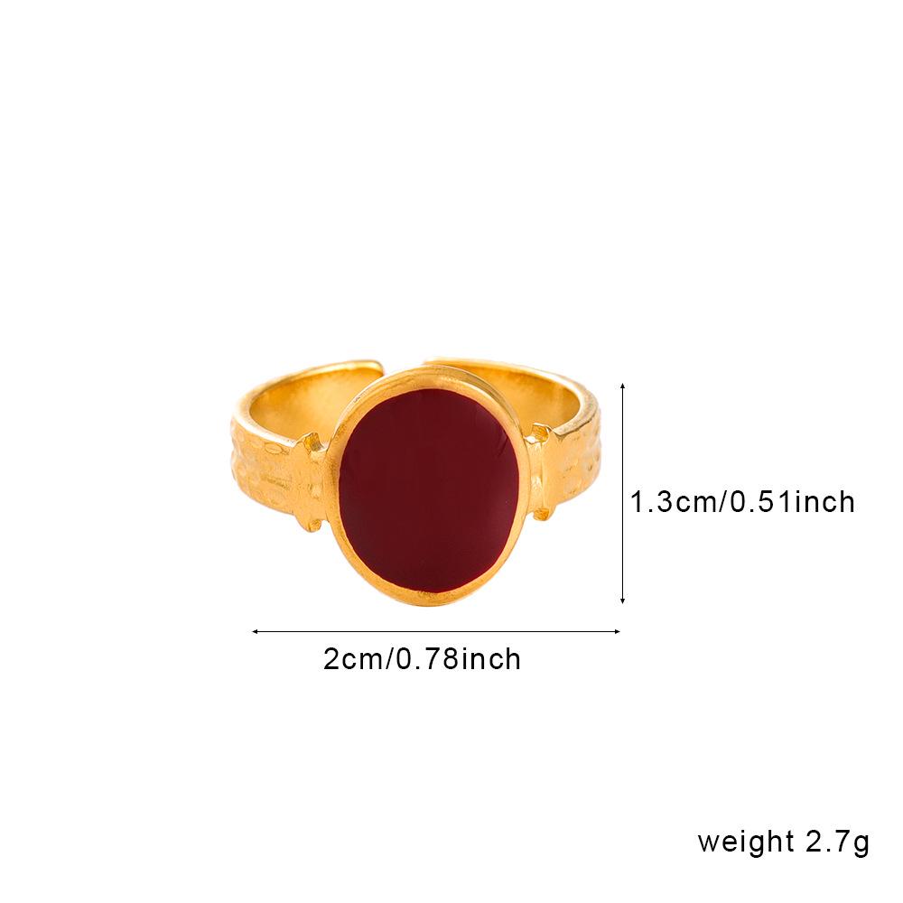Oval Gold-Plated Titanium Steel Women's Ring – Non-Fading, Light Luxury, High-End Design