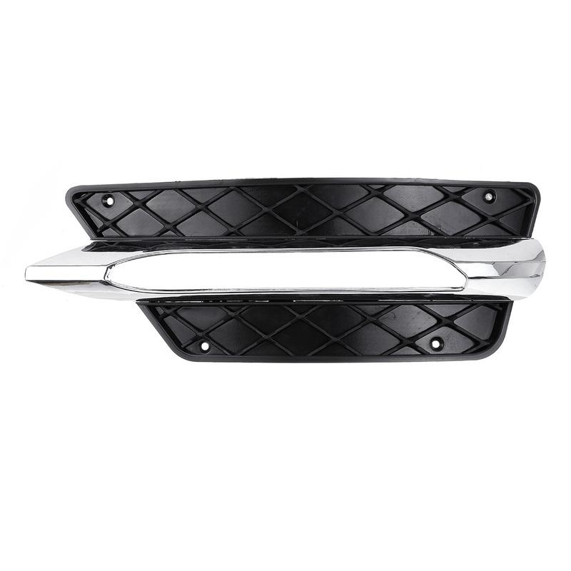 L/R For Mercedes For Benz C-Class W204 2012-2014 Front Bumper DRL Grille Cover Silver Plating Lamp Hoods Decor