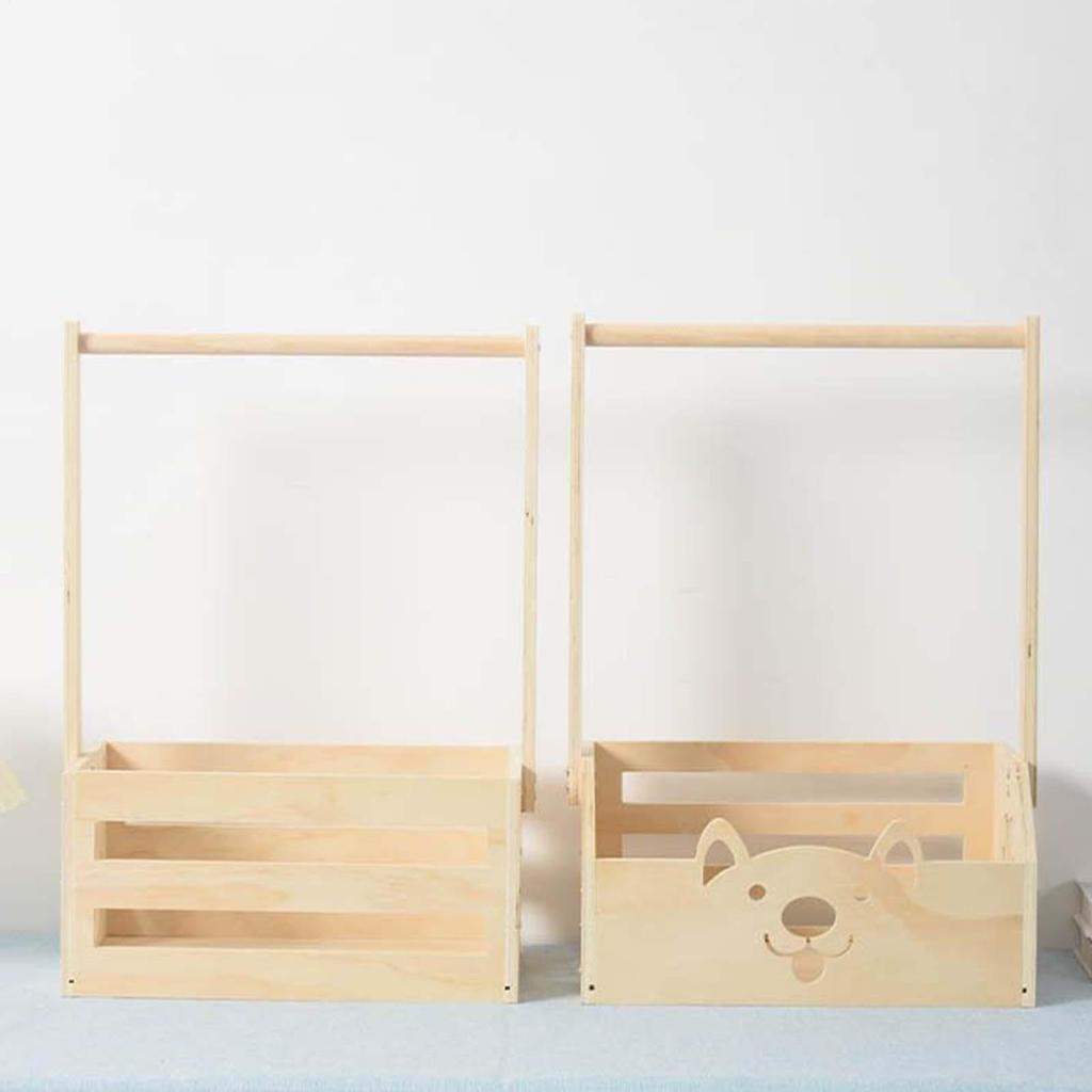 Wooden Storage Crate Baby Crate Closet for Shower Child Safety Bath Storage Supplies for Bedroom Nursery Home Rental Apartment