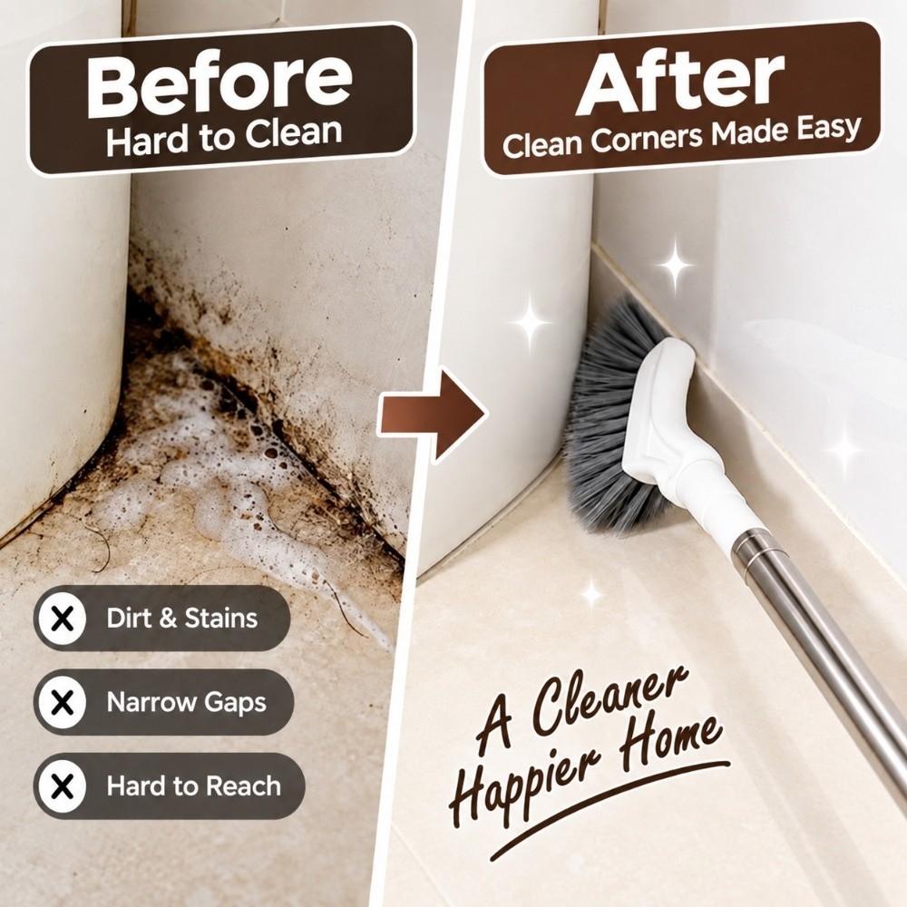 Narrow Head Crevice Cleaning Brush Long Handle Gap Cleaning Brush  for Home Kitchen Toilet Shower