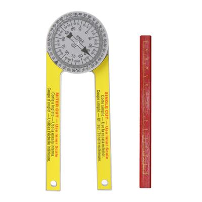 Miter Saw Protractor with Pencil Professional Angle Finder High Precision 360° Horizontal Angle Finder for Building Trades