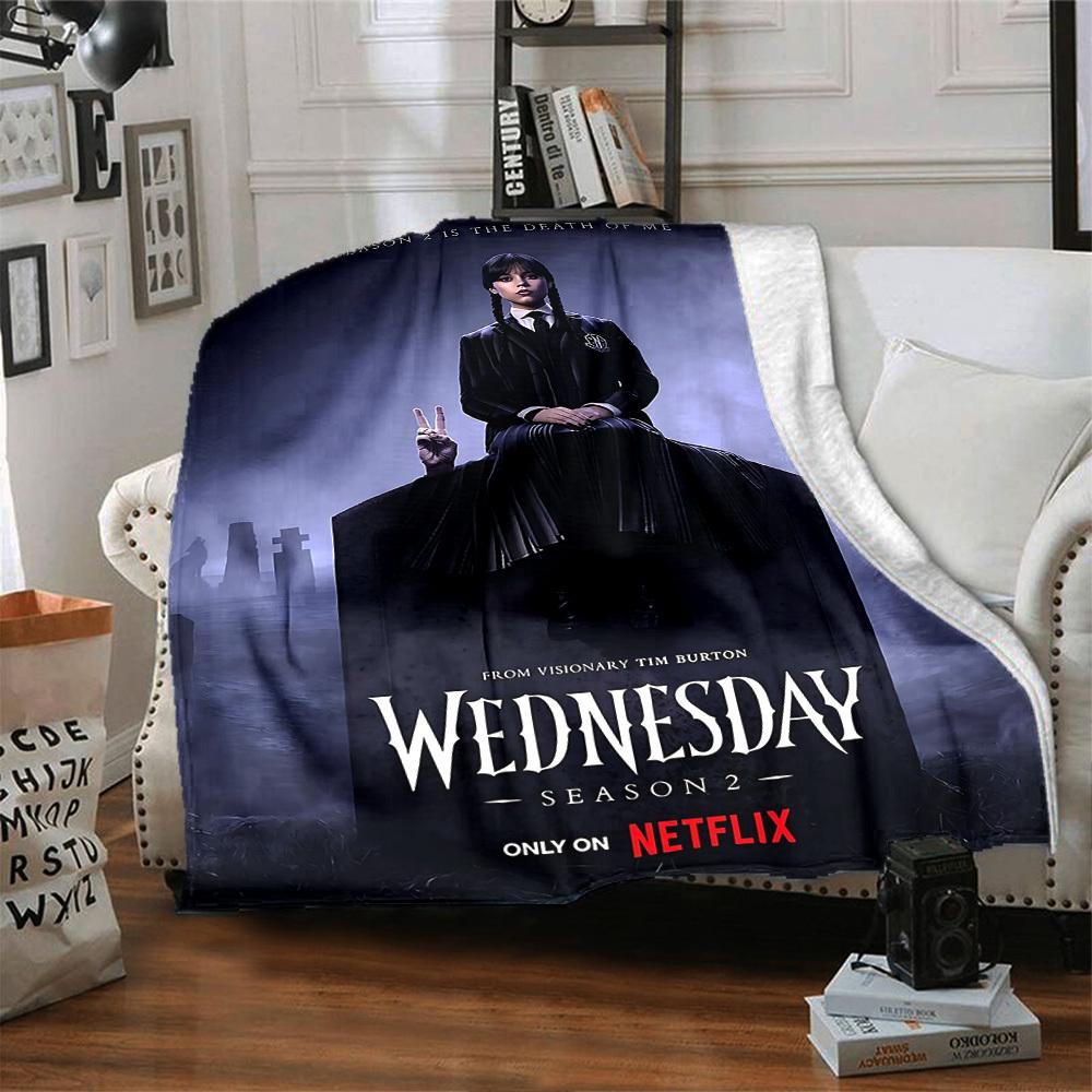 1pc WEDNESDAY SEASON 2 Soft Warm Throw for Home, Office, Trave, All-Season Cozy Bedding Gift, Office Cozy Accessory 1043