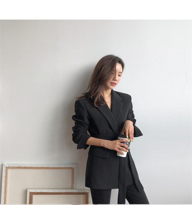 Women's Black Blazer: 2022 Spring/Autumn, Korean Medium Length, British Casual Style