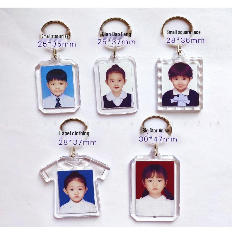 DIY Transparenter Acryl-Ausweisfoto-Schlüsselanhänger-Rahmen - Abnehmbarer Ein-Zoll-Fotohalter