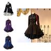 Vestido Longo Cosplay Vintage Borboleta Medieval Renascentista