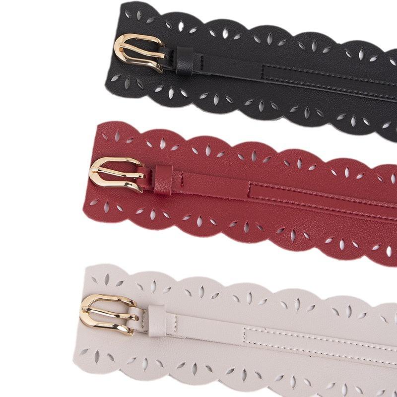 Bohemian Belt, Bohemian-style Belt with Lace and Cutouts, Sweet Ladies' Wide Belt, Women's Waist Strap