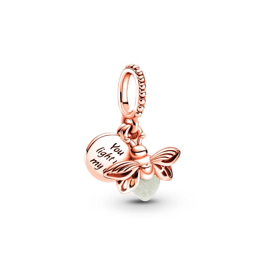 Hot Sale DIY Making Sparkling Bee & Glow Firefly Dangle Charm Bead Fit Original Europeans Copper 925 Bracelet Women Zircon Gift