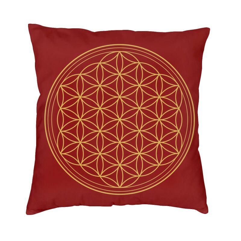 Sacred Geometry Flower Of Life Kuddfodral 45*45cm för vardagsrumssoffa Geometrisk Mandala Kuddfodral Sammets örngott