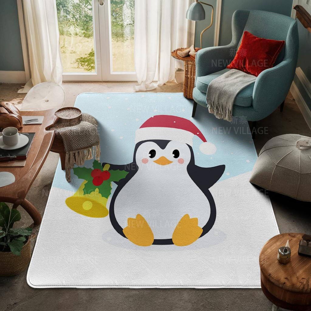 House Entrance Carpet Home Door Mat Living Room Bath Foot Bathroom Non-slip Water Absorption Rugs Bath Merry Christmas Winter