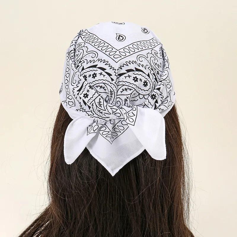 Fashion Bohemian Print Bandana Hair Bands for Women Turban Headband Square Scarf Handkerchief Hair Accessories Bonnet Hijab