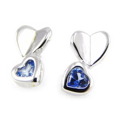 [G6927] - Silberne 'Love Sweet Love'-Ohrringe in Blau
