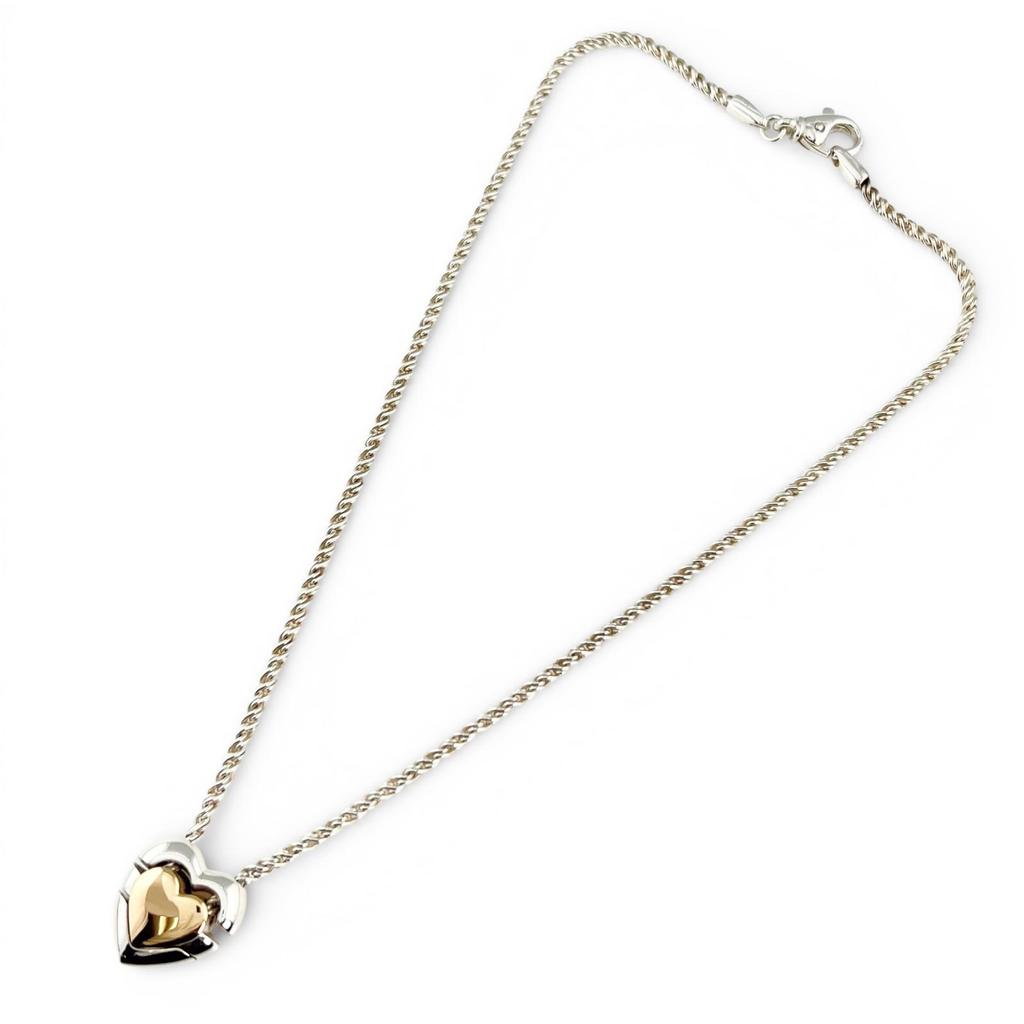 Great TIFFANY&Co. Necklace Double Heart Puzzle Silver 925 Women Used