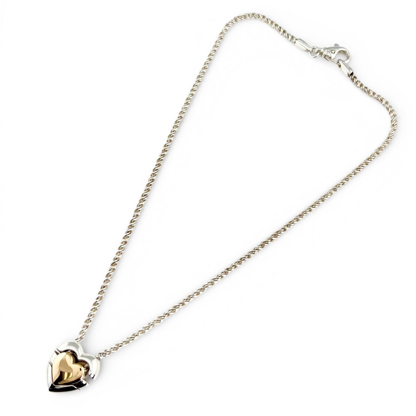 

Great TIFFANY&Co. Necklace Double Heart Puzzle Silver 925 Women Used