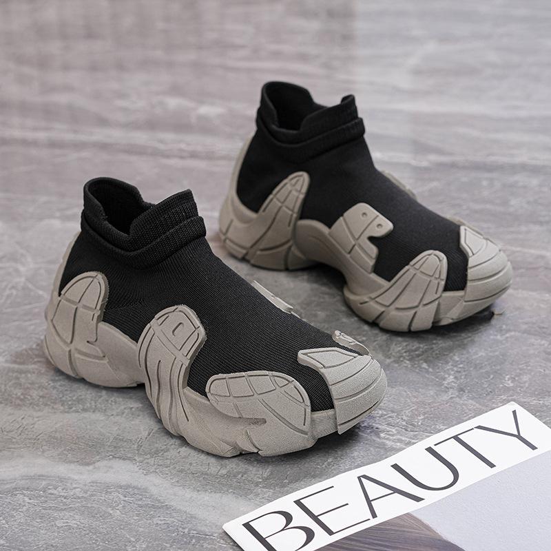 Summer new ins mesh fly-woven dad shoes breathable student sports heightened leisure