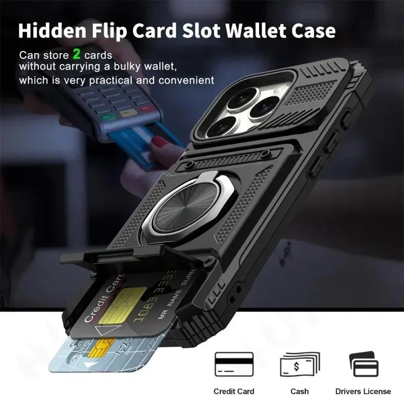 Pouzdro Pro iPhone 11 13 14 15 16 Pro Max 14 15 16 Plus 11 Magnetický Otočný Kroužek Stojánek Odolné Ochrana Proti Pádu Peněženka