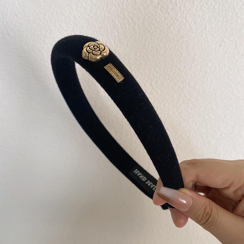 New Fashion Camellia Headband Hair Hoop Hair Bands for Women Korean Elegant Designer Hairband Headwear Hair Accessories