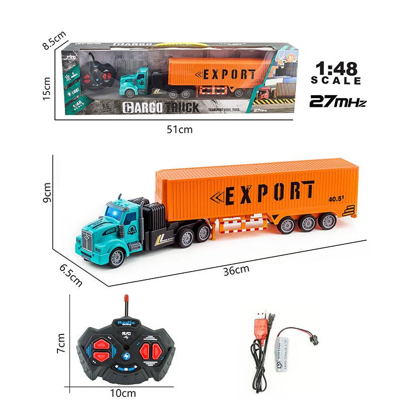 1/48 Rc nákladní auto Odolná hračka Auta Nákladní auta Dálkové ovládání Návěs Stavebnictví Elektrické nákladní auto Velký Rc přívěs Sklápěč Dárek pro kluky