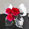 Yousheng Clear Plastic Vase Decorative Square/Butterfly Frame Vase for Wedding Party Table Home Dining Table Bookshelf Centerpiece House Warming Gifts