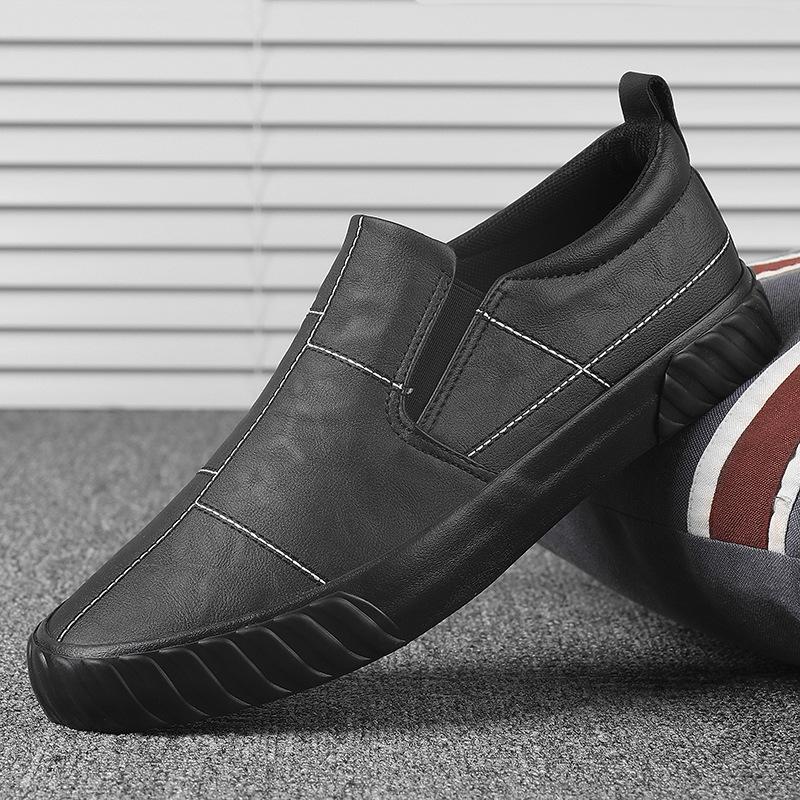 Spring Autumn  Men's  Shoes Leather Casual  Designer Fashion Leisure Loafers Slip-On Flat Shoes