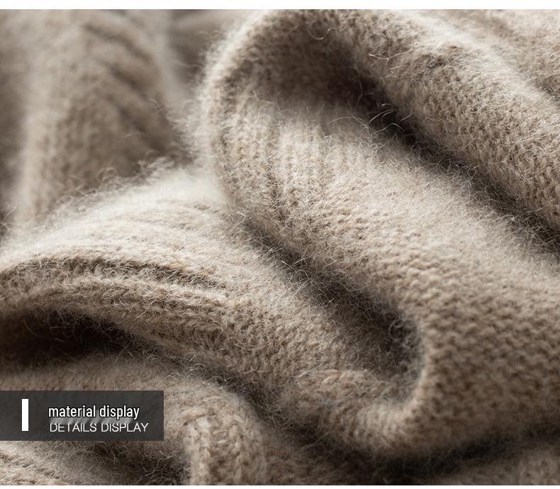 Men's Thickened Cashmere Sweater: Autumn/Winter Round Neck, Musical Note Design, Business Casual