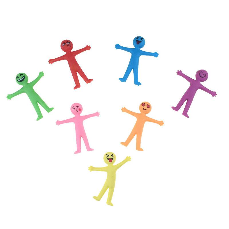 10 Pcs Novelty Stretchy Stretch Toy Cute Colorful Yellow Stress Relief Stretchy Fidget Gifts TPR Soft Plastic Creative Doll Toy