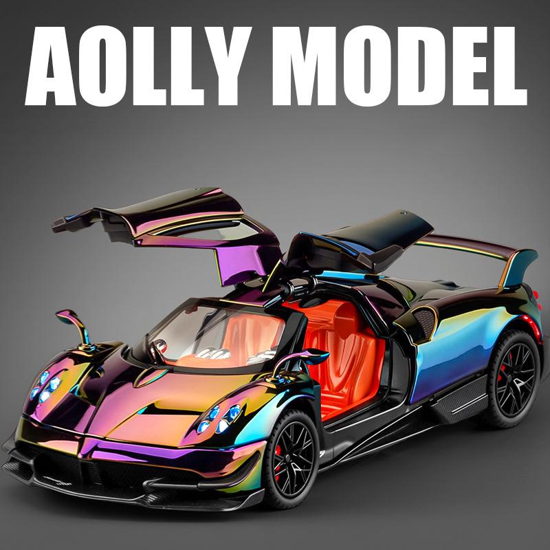 1/24 Pagani Huayra BC Supercar Legierungsauto Diecasts & Spielzeugfahrzeuge Metallspielzeugauto Modell Sound und Licht Sammlung Kinderspielzeug