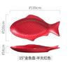 Creative Ceramic Fish Plate Chopped Pepper Fish Head Plate Breakfast Plate Dish Flat Plate Nordic Net Red Western Fish Plate