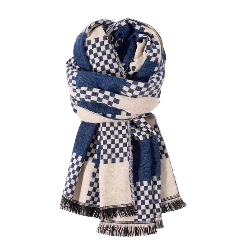 2024 British Checkered Women's Winter Scarf: Versatile Student & Couple Shawl