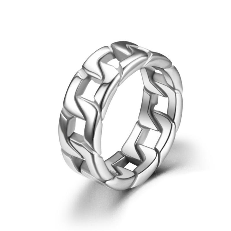 

Fashion Titanium Steel Cuban Chain Ring Hip Hop Punk Trendy Men Jewelry 18