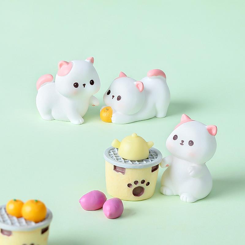 New Diy Doll House Cat Doll Gardening Fairy Miniature Figurines Car Ornament Gift Mini Animals Figurine