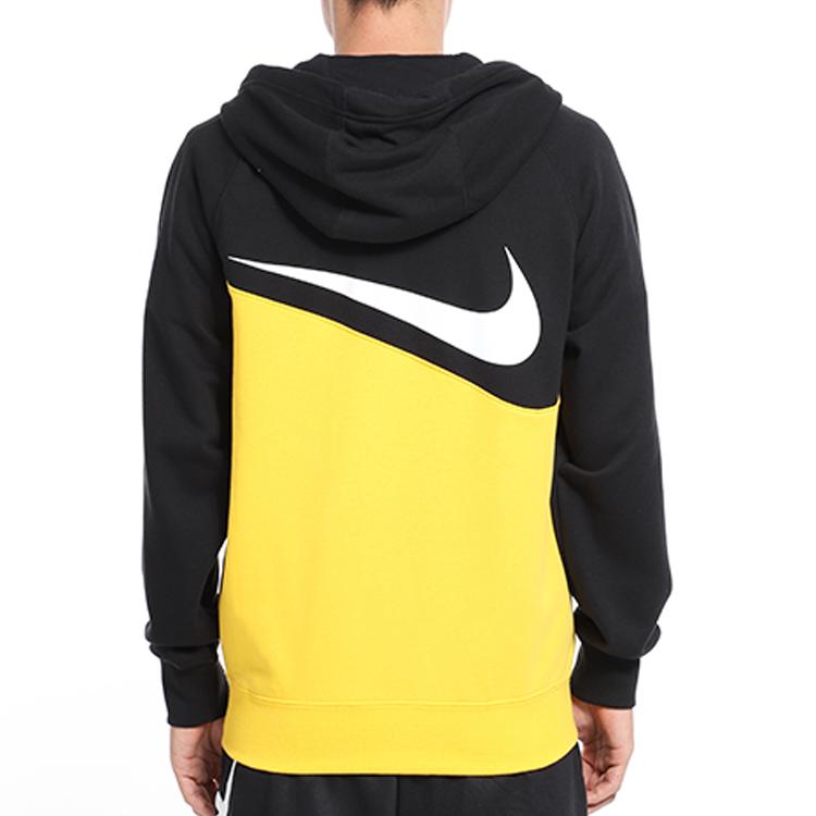Nike Spliced Knit Hooded Jacket Men Outerwear Black Yellow CT3425-780