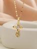 European and American Fashion Personality Women's Micro Inlaid Colored Zircon Double Layer Cross Hollow Stripe Necklace